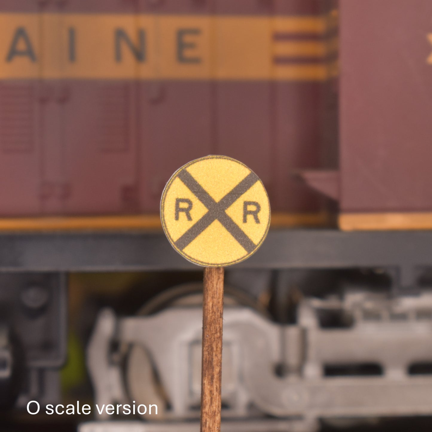 O Scale - Railroad Crossing Warning Signs – Choose Pole Type (4, 10, or 30-Pack)