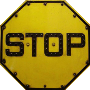 HO Scale - Yellow Stop Sign w/ Rivets - 4 Pack - Choice of Poles