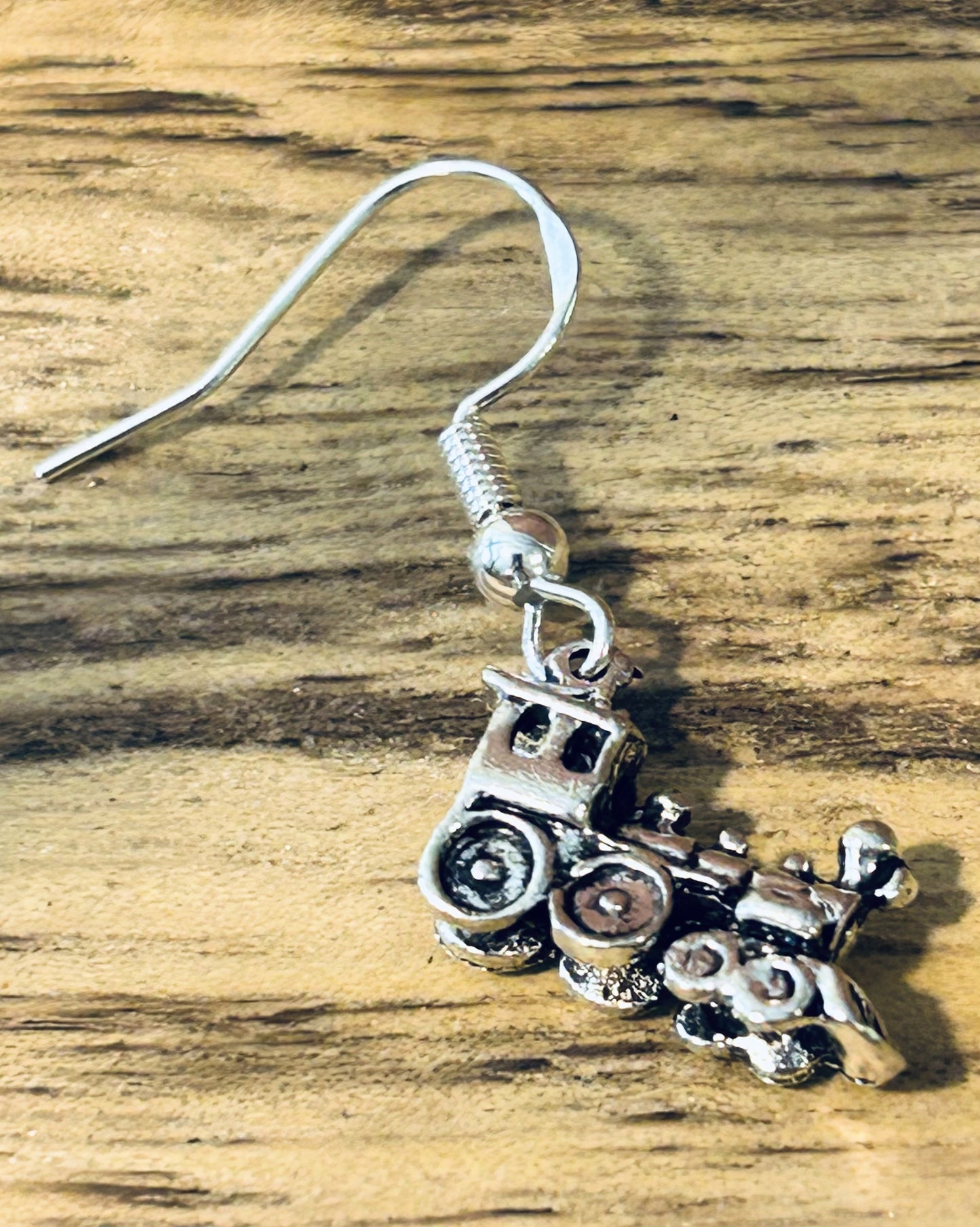 Charming Steam Engine Earrings – Vintage Train Jewelry for Railroad Lovers