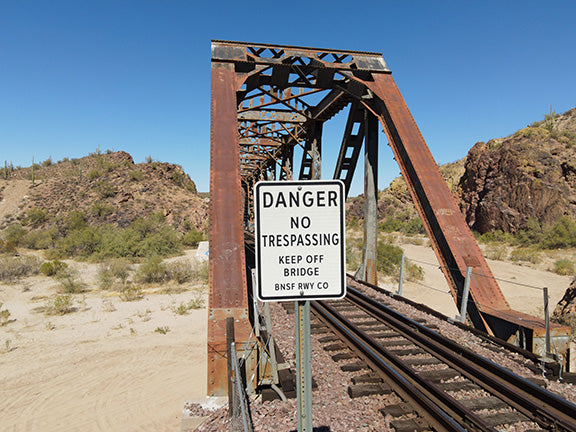 BNSF Danger No Trespassing on Bridge