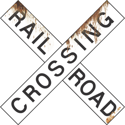 N Scale - Weathered Crossbucks -Choice of Pole - 4, 10 or 30 Pack