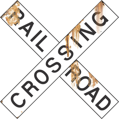 N Scale - Weathered Crossbucks -Choice of Pole - 4, 10 or 30 Pack