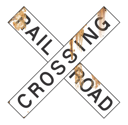 N Scale - Weathered Crossbucks -Choice of Pole - 4, 10 or 30 Pack