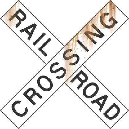 N Scale - Weathered Crossbucks -Choice of Pole - 4, 10 or 30 Pack