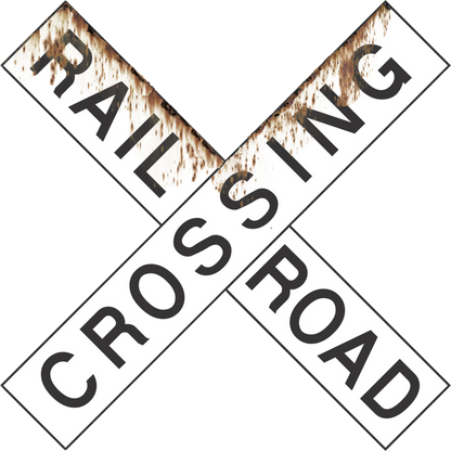 N Scale - Weathered Crossbucks -Choice of Pole - 4, 10 or 30 Pack