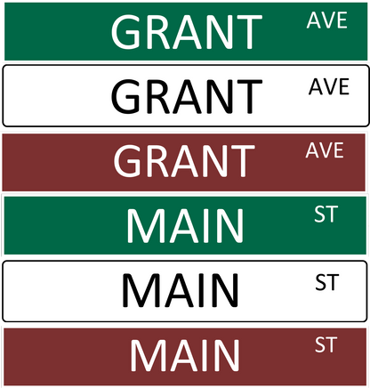 Standard colors for Custom Model Railroad Signs, Model Railway Custom Signs
