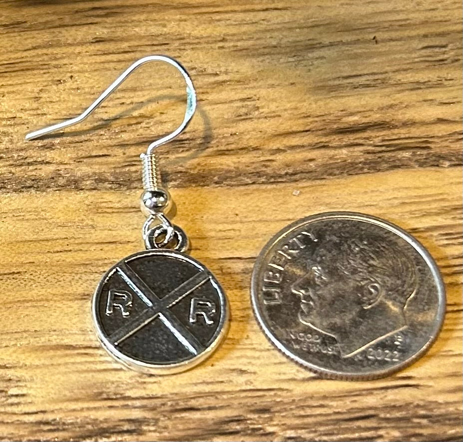 Railroad Crossing Earrings – Vintage RR Charm Jewelry for Train Lovers