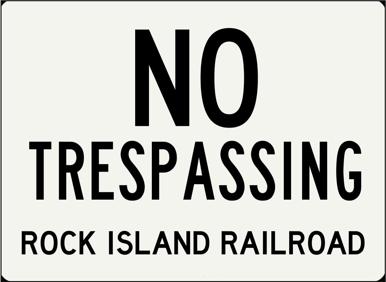 S Scale - Rock Island Railroad No Trespassing Sign - 4 Pack