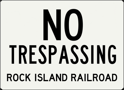 S Scale - Rock Island Railroad No Trespassing Sign - 4 Pack