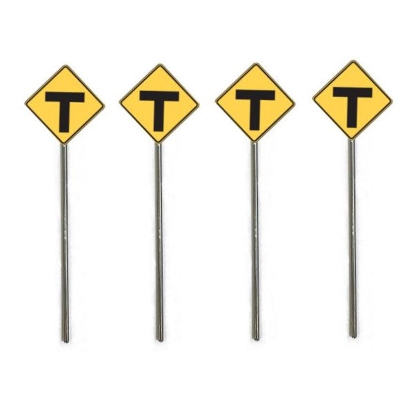 T Intersection Sign - 4 pack