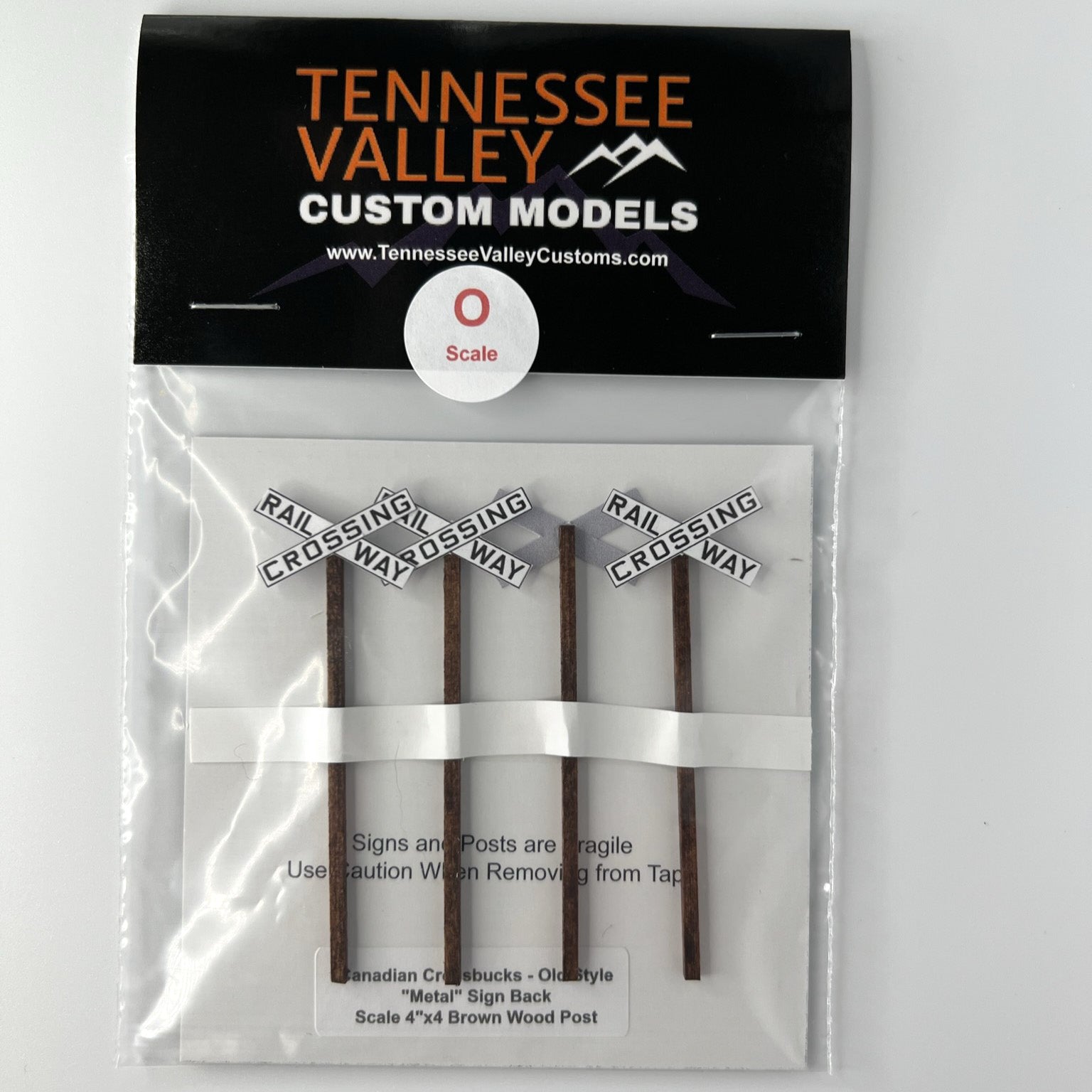 Model Railroad Old Style Canadian Railway Crossing Crossbucks O Scale package of four with brown wood poles