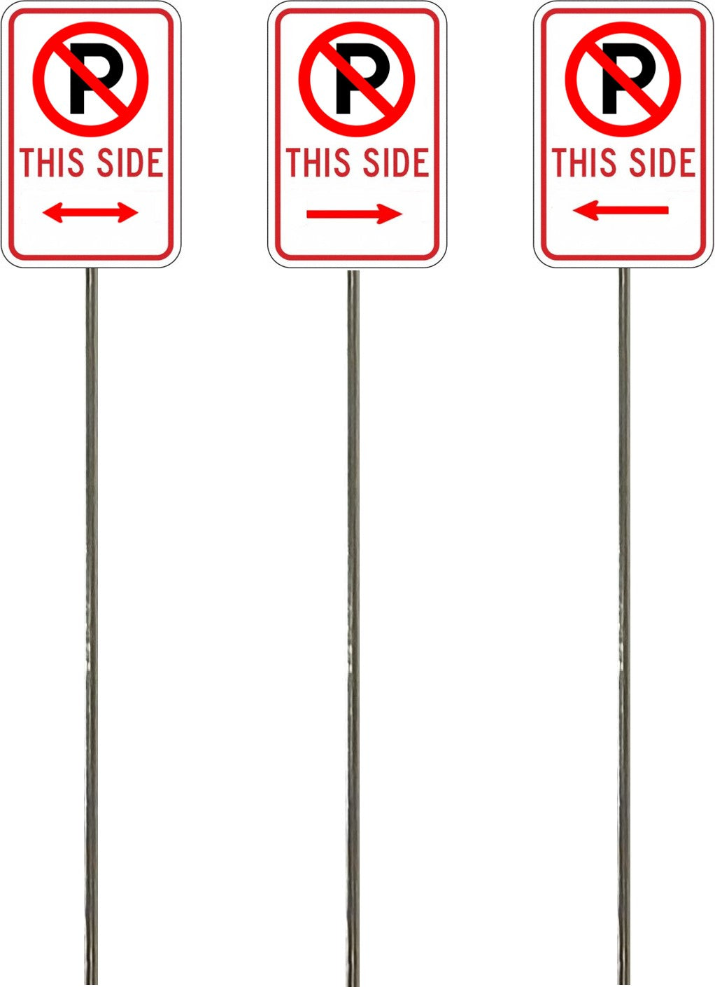 No Parking Signs - 4 pack variations